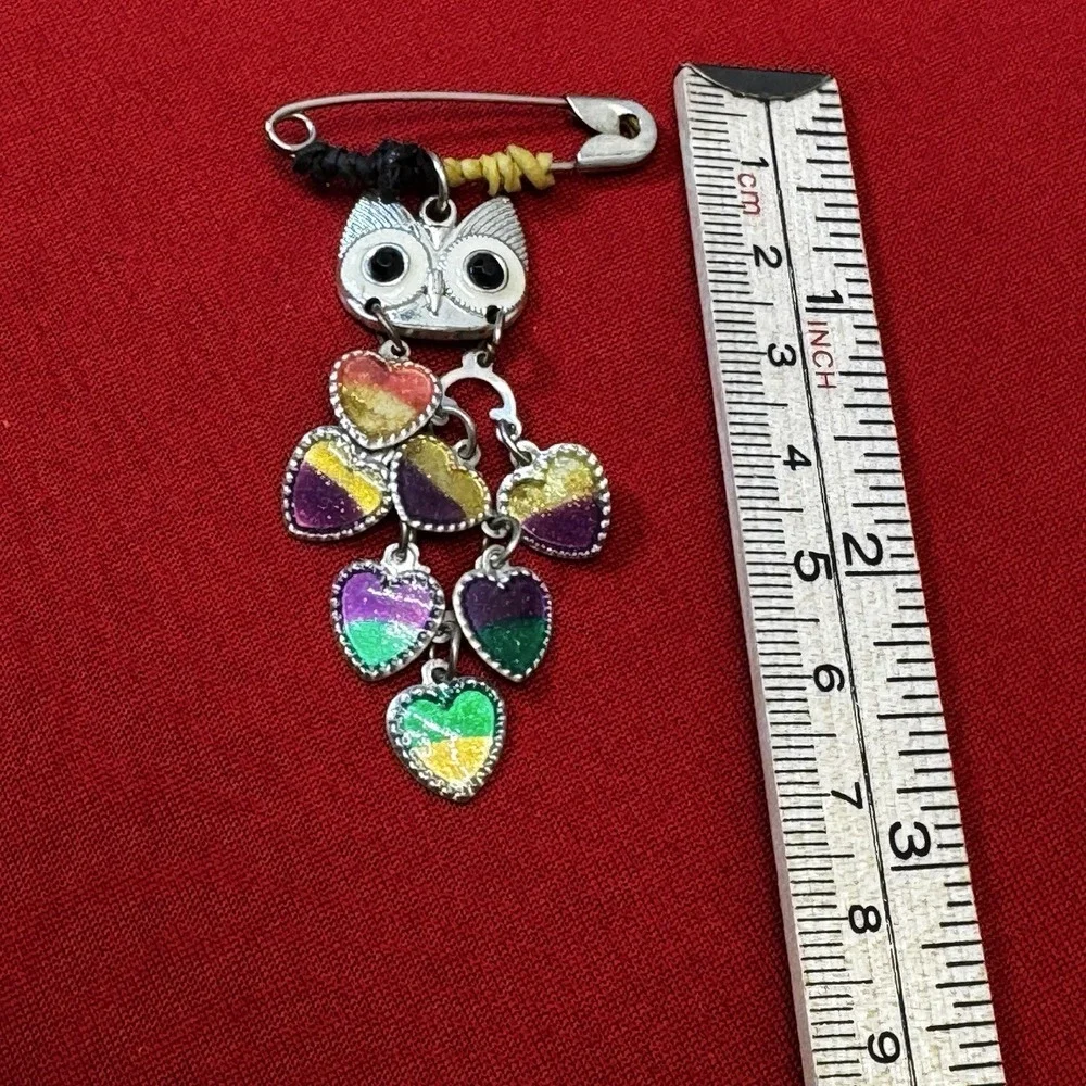Colorful Owl‎ Safety Pin Brooch